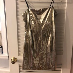UO Gold Metallic Dress